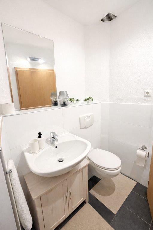 Waschbecken und Toilette in Apartment 17